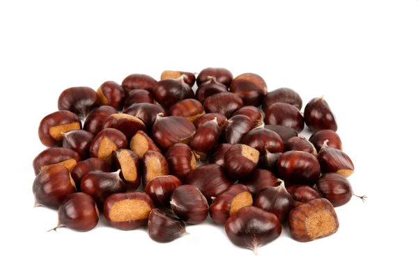 stock image Chestnuts on white