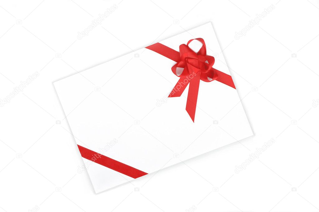 Envelope with red ribbon