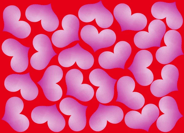 Background Purple Hearts Isolated Red — Stock Photo, Image