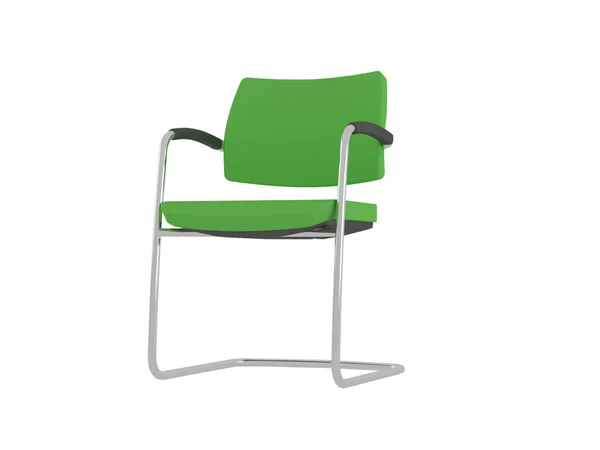 Zielone biuro fotel na białym tle — Zdjęcie stockowe
