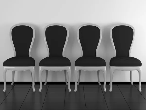 Classic armchairs in a row, indoor — Stock Photo, Image