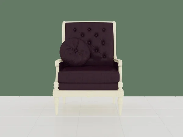 Classic brown armchair, indoor — Stock Photo, Image