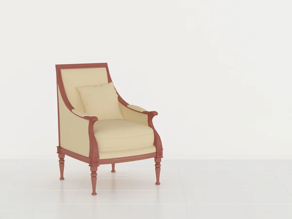 क्लासिक भूरे रंग की कुर्सी, इनडोर — स्टॉक फ़ोटो, इमेज