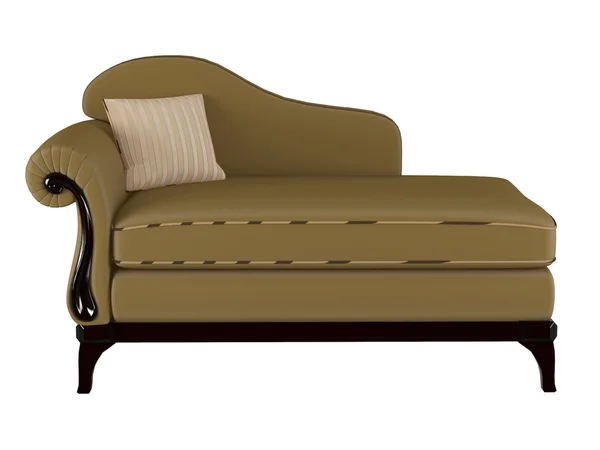 Classic brown sofa, isolated — Stock Photo, Image