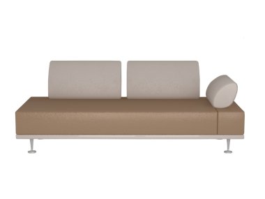 Modern brown sofa isolated clipart