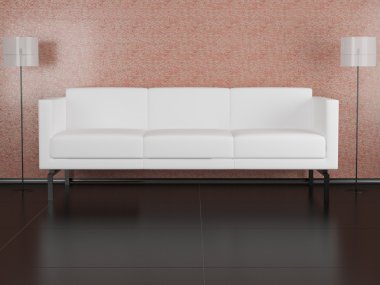 White sofa indoor clipart