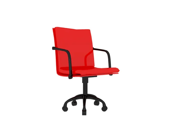 Biuro czerwony fotel, na białym tle — Zdjęcie stockowe