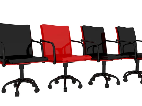 Червоні офісні крісла, ізольовані — стокове фото