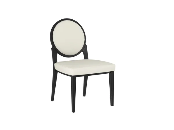 Klasyczne krzesło białe i czarne, na białym tle — Zdjęcie stockowe