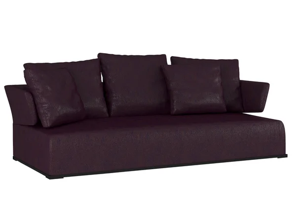 Sofá marrón moderno aislado — Foto de Stock