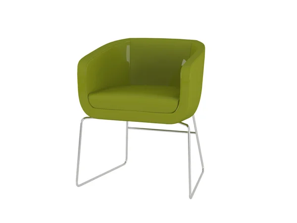 Зелене офісне крісло, ізольоване — стокове фото