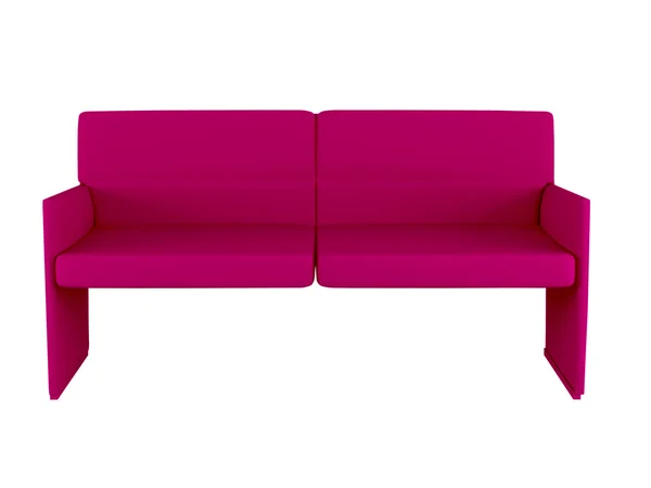 Sofá rosa moderno isolado — Fotografia de Stock