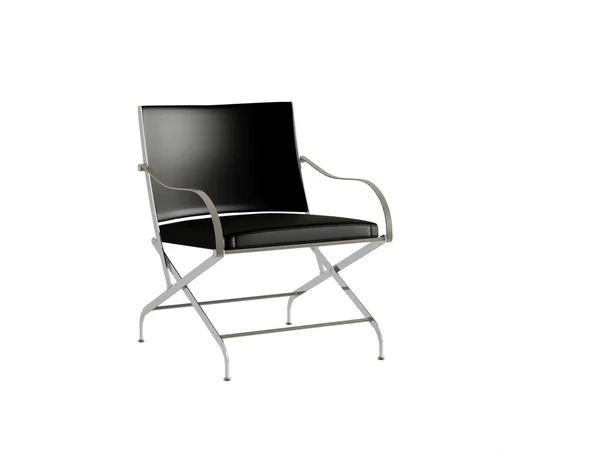 Черное офисное кресло, изолированное — стоковое фото