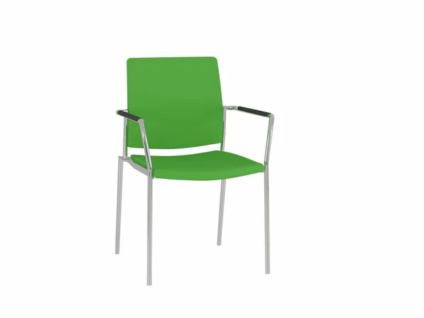 Зеленое офисное кресло, изолированное — стоковое фото