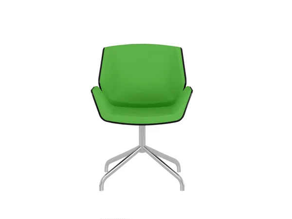 Зеленое офисное кресло, изолированное — стоковое фото