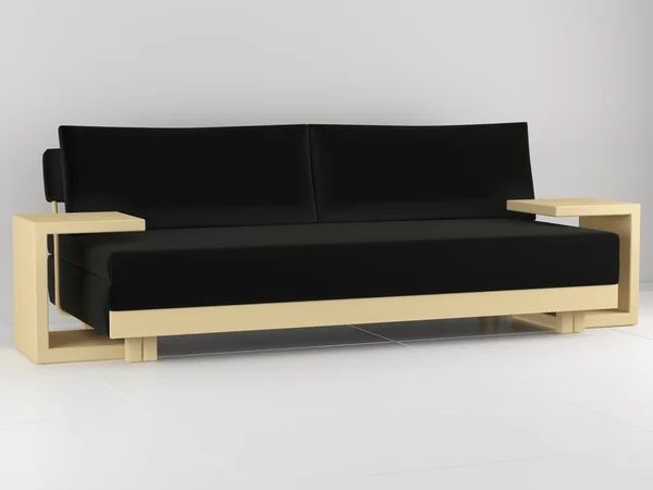 Modern siyah kanepe kapalı — Stok fotoğraf