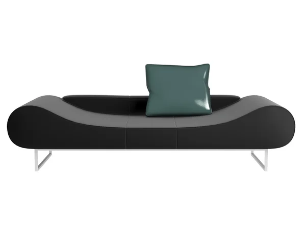 Canapé noir moderne isolé — Photo