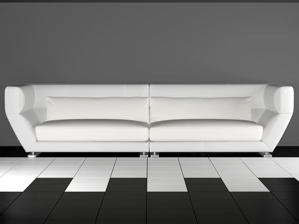 Sofá branco moderno interior — Fotografia de Stock