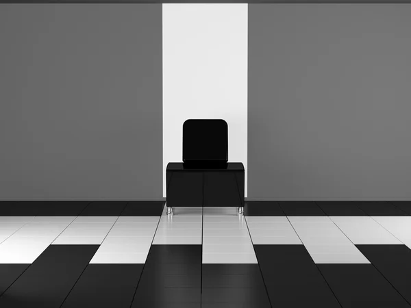 Modern black sofa indoor — Stock Photo, Image