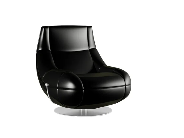Черное офисное кресло, изолированное — стоковое фото