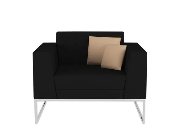 Modern black armchair, isolated — Stock Photo, Image