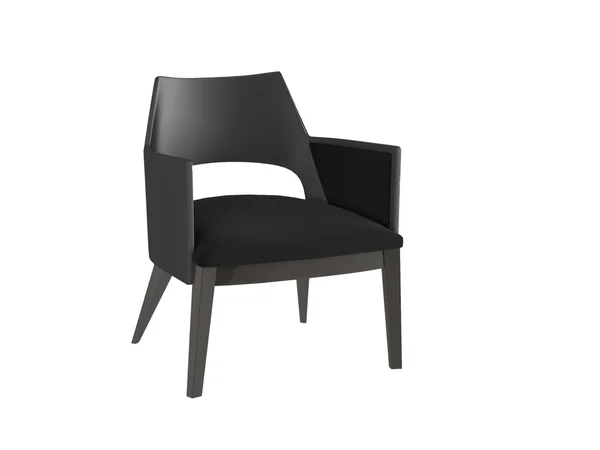分離された近代的な黒い肘掛け椅子 — ストック写真
