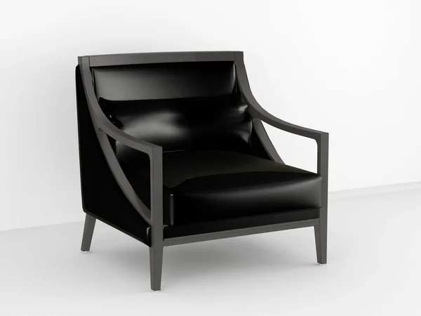 Nowoczesny fotel czarne wnętrze — Zdjęcie stockowe