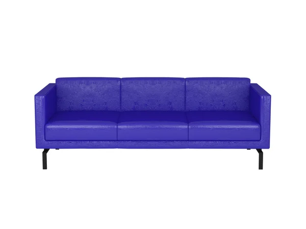 Nowoczesny niebieska kanapa na białym tle — Zdjęcie stockowe
