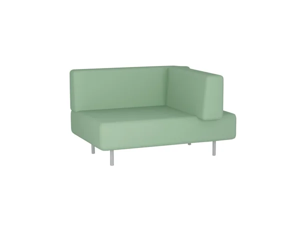 Modern grön soffa isolerade — Stockfoto