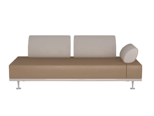 Nowoczesne brązowy kanapa na białym tle — Zdjęcie stockowe