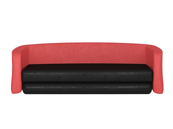 Sofá moderno preto e vermelho isolado — Fotografia de Stock