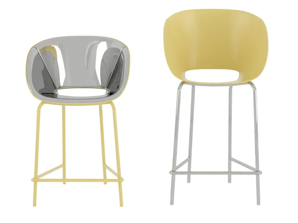 Två moderna stolar, isolerade — Stockfoto