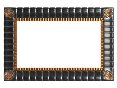 Antique gold picture frame isolated on white clipart