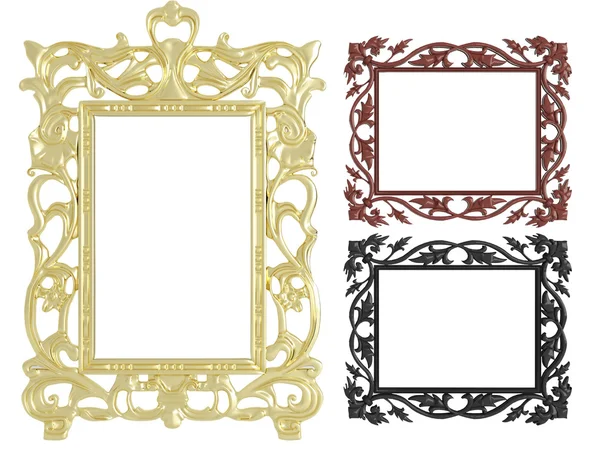 Lege muur foto frames, geïsoleerd — Stockfoto