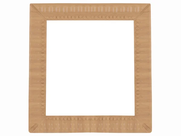 Wooden ornamented picture frame isolated — Stock Photo, Image