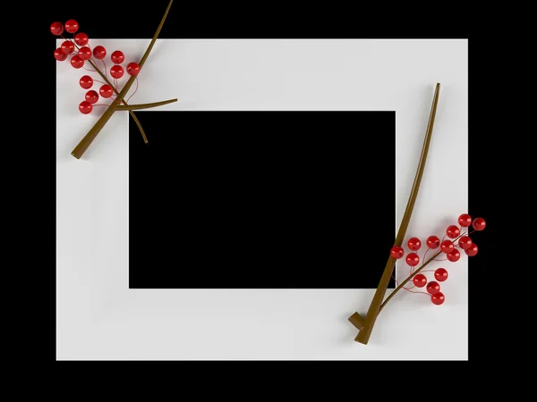 Empty white floral picture frame isolated — Stock Photo, Image