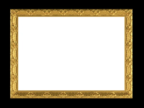 Antiguo marco de imagen ornamentado oro aislado — Foto de Stock
