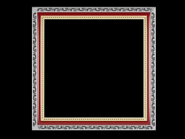 Antique silver ornamented picture frame isolated — Stock Photo, Image
