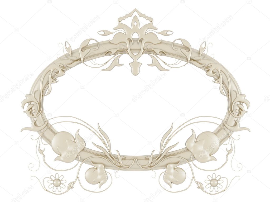 Antique gold ornamented picture round frame isolated — Stock Photo © kosheen 4127351