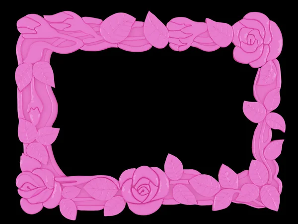 Pink ornamented floral picture frame isolated — Stock Photo, Image