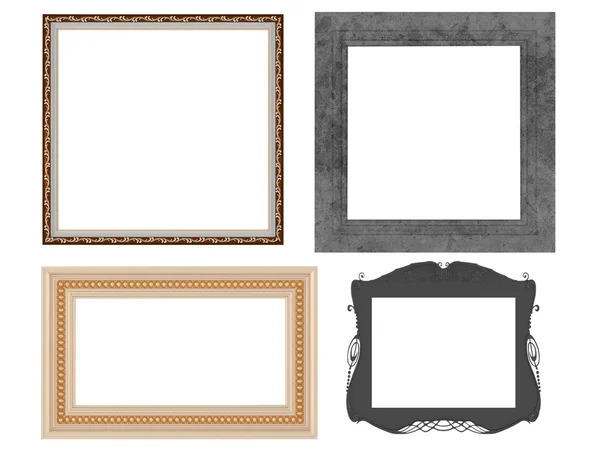 Conjunto de marcos vacíos decorados, aislados — Foto de Stock