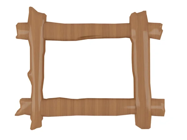 Quadro simples de madeira isolado — Fotografia de Stock