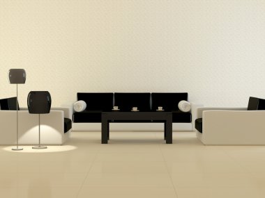 Design interior of elegance modern living room clipart