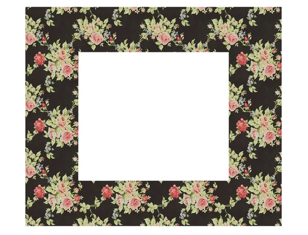 Floral vintage marco de imagen vacío aislado —  Fotos de Stock