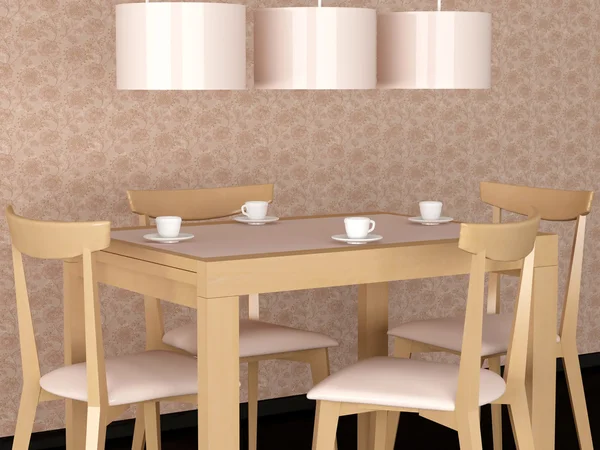 Дизайн интерьера элегантности современной столовой — стоковое фото