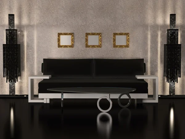 Дизайн интерьера роскошной гостиной — стоковое фото