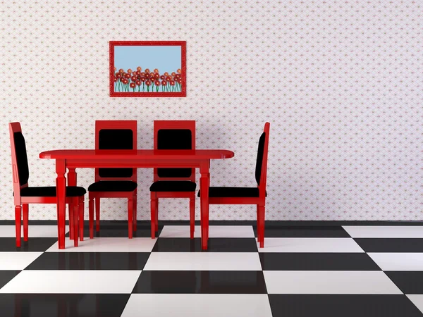 Design interior de elegância sala de jantar vintage — Fotografia de Stock