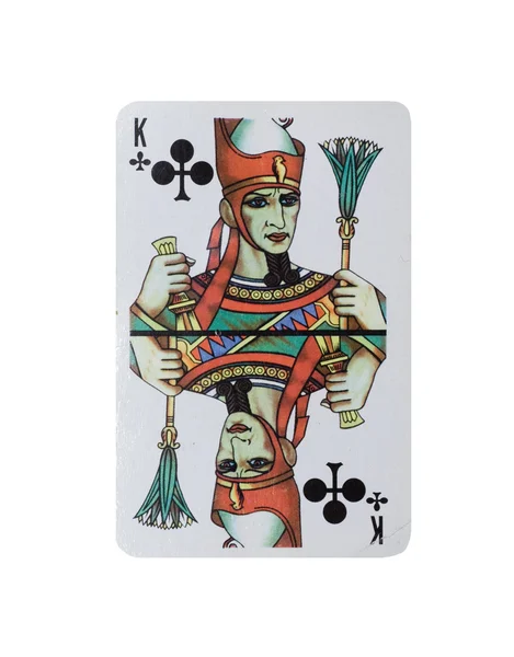 Kungen av klubbar från däck av spelkort, resten av däcket tillgängliga — Stockfoto
