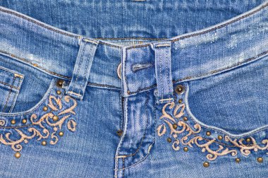 Jeans with embroidery clipart