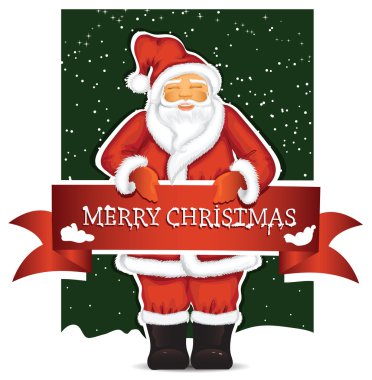 Santa Claus With Christmas Banner clipart